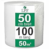 dieLUFTPOLSTERFOLIE Luftpolsterfolie 50cm x 100m Verpackungsfolie Luftpolster...