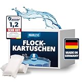 AGUALEVE® Flockmittel Pool Kartuschen 8 x 125g | flockt Verunreinigungen für...