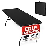 Onbest Holz Optik Klapptisch groß - Gartentisch klappbar, Buffettisch,...