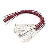 Evemodel NEU 10 STK. 3-LED Hausbeleuchtung 5cm warmweiss mit Kabel 20cm 12-18 V...