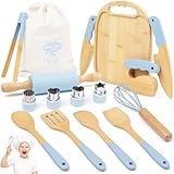 Kindermesser Set – 15-teilig mit sicherem Kiddikutter, Holzmesser...