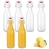 Zanfqvo Glasflaschen 500ml mit Bügelverschluss, 6 Stück Kleine Flaschen Zum...