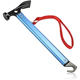 com-four® Hammer aus Aluminium mit Schlaufe - Camping-Hammer mit Heringzieher -...