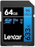 Lexar Professional 633x SD Karte 64GB, SDXC UHS-I Speicherkarte, Bis zu 95 MB/s...