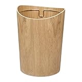 Relaxdays Papierkorb, 9 l Volumen, in Holzoptik, HxD: 30 x 23 cm, Metallring...