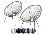sunnypillow 2er Set Acapulco Gartenstühle - gemütlicher Loungesessel für...