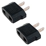 OcioDual 2X Stück Reise Strom Adapter EU/DE Europa Deutschland Stecker auf/Für USA US