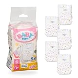 Baby Born 5 Puppenwindeln - Mit süßem Print & Klebestreifen - Hochwertiges...