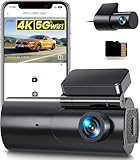 GKU 4K Dashcam Auto Vorne Hinten, 5GHz WiFi Dashcam mit 64GB SD Karte, Auto...