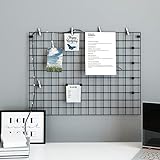 [en.casa] Wandgitter Sæby Fotogitter Gitterwand Schwarz Metall Büro Wanddekoration Pinnwand Fotowand Homeoffice 75 x 55 cm