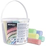 Westcott Straßenmalkreide Pastell | 20 Stück bunte Straßenkreide für Kinder...