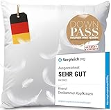 Made in Germany Daunenkissen 80x80 cm - 3-Kammer Daunenkissen - Kopfkissen 80x80...