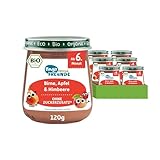 FRECHE FREUNDE BABY Bio Gläschen Birne, Apfel & Himbeere, für Babys ab 6...