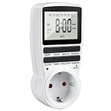 Zeitschaltuhr Steckdose, 24Std-Wochen Zeitschaltuhr Digital, LCD Stecker Timer...