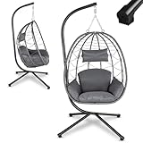 Juskys Hängesessel Aria mit Gestell höhenverstellbar, faltbar & ergonomisch -...