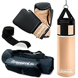 ScSPORTS® Boxsack - Set, 5.5/12kg, Gefüllt, mit Boxhandschuhen, Bandagen,...