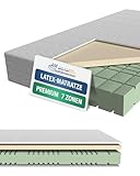 AM Qualitätsmatratzen 7 Zonen Latex Matratze 90x200 H3 - Made in Germany - Oeko...