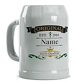 Tassendruck Bierkrug selbst gestalten mit Name & Jahr - Original -...