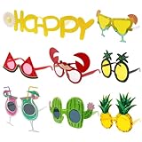 ZOCONE 8 Stück Partybrillen Lustige Brillen Hawaii Party Sonnenbrille Set...