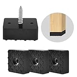20 schwarz möbelfüße quadratisch gummifüße fußkappen für gartenstühle...
