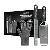 Microplane Küchenreiben-Set (Zester, Gemüsehobel & Handschuh) für Parmesan,...