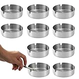 10 Stücke 8 Cm Aschenbecher Edelstahl,Tischplatte Aschenbecher,Moderne...
