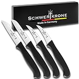 4er Messer-Set gerade + gebogene Klinge Solingen / Gemüsemesser Scharf...