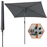 4smile Sonnenschirm Balkon 200x125 cm + Sonnenschirmhalter Balkongeländer +...