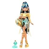 Monster High Cleo De Nile Puppe in goldener Bluse und mehrlagigem Rock, enthält...