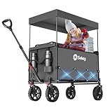 Sekey XXL Bollerwagen Faltbar Kinder 150L 150KG, Faltbarer Bollerwagen mit Dach...