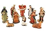 ELLUG Mini Krippenfiguren Set 11-teilig Höhe bis 7cm Weihnachtskrippe Figuren...