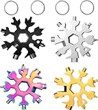 4 Stück Schneeflocken Multi-Tool, 18-in-1 Schneeflockenwerkzeug Schneeflocke...