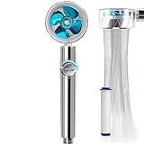 JJiaoLinin Wassersparender Duschkopf, 360 Grad drehbarer Propeller-betriebener...