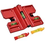 Pfostenwasserwaage Magnetisch Rot, Winkelwasserwaage mit Magnet, Pfosten...