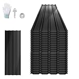 UISEBRT 24 Stück Wellplatten Dachplatten Verzinkter Stahl 129,5x45 cm,...