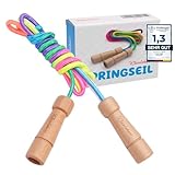 KLEINTOBER premium Springseil Kinder Hüpfseil Set Seil mit Mitteverstärker...