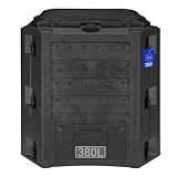 FIXKRAFT Thermo Komposter 380l Schnellkomposter Thermokomposter Schwarz...