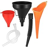 3 Stück Einfülltrichter Set, rechtwinkliges flexibles Kunststoff Trichter Set,...
