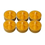 6 Bienenwachs Teelichter handgemacht aus eigener Imkerei – 100% reines...