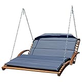 AS-S Hängeliege Doppelliege Hollywoodliege aus Holz Lärche Macao-Lounger (ohne...