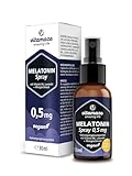 Melatonin Spray hochdosiert & vegan, 0,5 mg Melatonin pro Tagesdosis, 30 ml für...