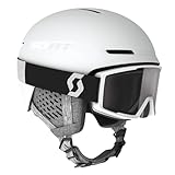 Scott Combo Skihelm Helm Track + Skibrille Goggle Factor White L