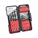 Bosch 18-tlg. HSS Spiralbohrer Set PointTeQ (für Metall, in ToughBox, Ø 1–10...