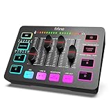 FIFINE Gaming Audio Mixer, Streaming RGB PC Mixer mit XLR Mikrofon Interface,...