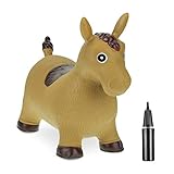 Relaxdays Hüpftier Pferd, inkl. Luftpumpe, Hüpfpferd bis 50 kg, BPA frei, für...