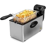 Clatronic Fritteuse mit 3L Kapazität | Friteuse mit Fett | Friteuse Öl mit...