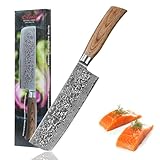 Wakoli EDIB Pro Damast Nakirimesser | 18 cm Klinge aus 67 Lagen Damaststahl mit...