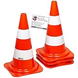UvV 4 x 50 cm Leitkegel Warnleitkegel Pylon 1,2 kg schwer 500 mm...