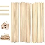 SLTAXAR 180 Stück Holzstäbe Eckig 2,3,4 mm Holzstäbchen zum Basteln 30cm...