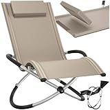 tectake® Outdoor Schaukelstuhl klappbar, Liegestuhl wetterfest, Relaxliege,...